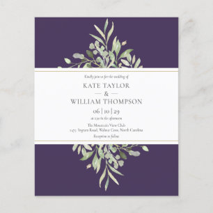 Papier Faire-part de mariage violet Budget Greenery