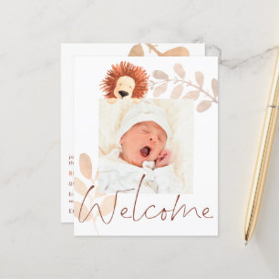 Papier Faire-part de naissance photo pour bébé Lion migno