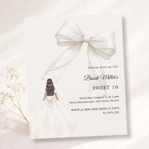 Papier Faire-part de Sweet 16 robe en ivoire crème luxe