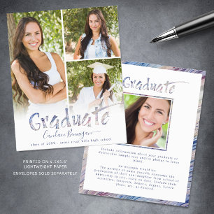 Papier Faire-part d'études supérieures budget multicolore