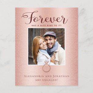 Papier Faire-part photo Rose Gold Fiançailles