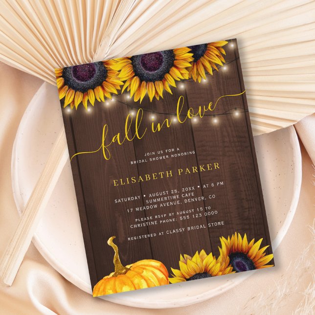 Papier Faire tomber amoureux  rustique INVITATION budget  (Créateur téléchargé)