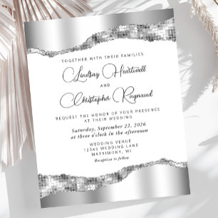 Papier Faire un budget Carrelage Miroir Argent Invitation