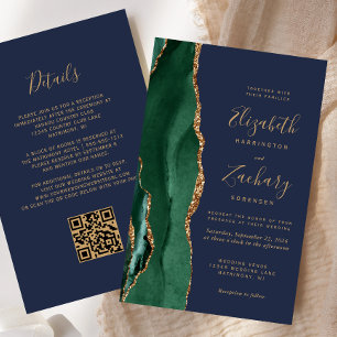 Papier Faire un budget Emerald Green Agate Navy QR Code M