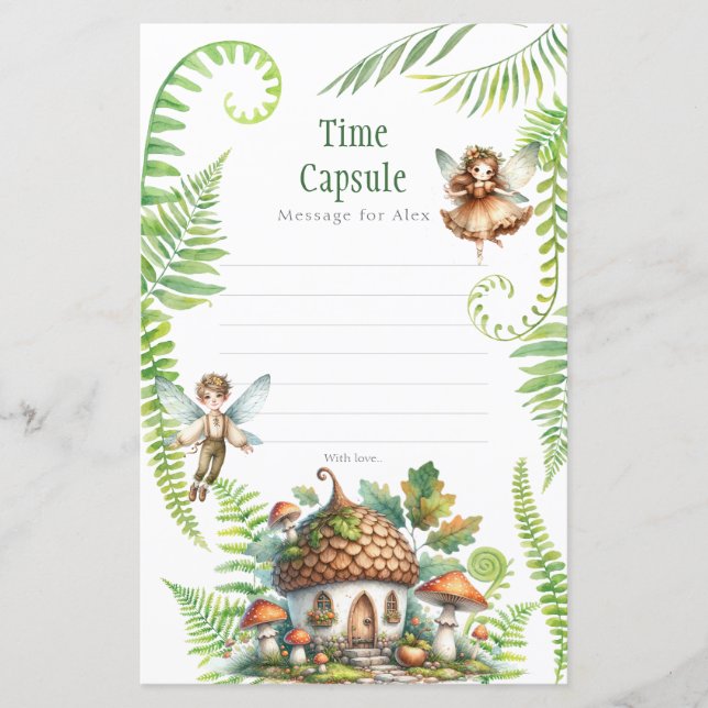 Papier Fairy Forest Genre Neutre Anniversaire Temps Capsu (Devant)