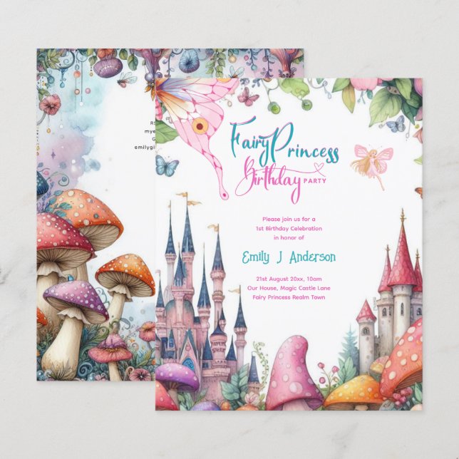 Papier Fairy Princess Party Magique Anniversaire Bash (Devant / Derrière)