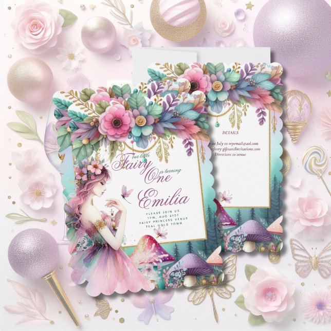 Papier Fairy Princesse 1er anniversaire ou EDIT AGE Or Tu (Créateur téléchargé)