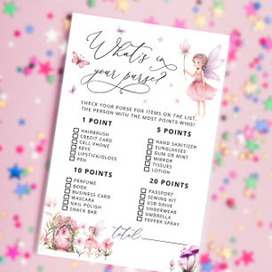 Papier Fairy What's in Your Purse Baby shower Jeu