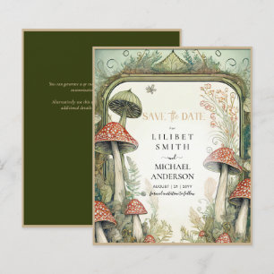 Papier Fairycore Enregistrer la date Green Gold Woodland