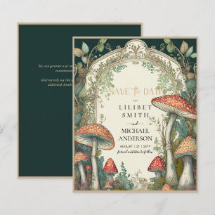 Papier Fairycore Enregistrer la date Green Gold Woodland