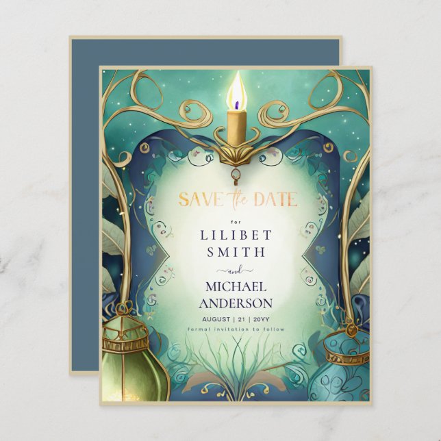 Papier Fairycore Fairytale Enregistrer la date Enchanted  (Devant / Derrière)