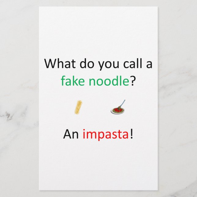 Papier Fake Noodle Joke (Devant)