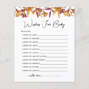 Papier Fall in Love Automne Wives For Baby shower Game