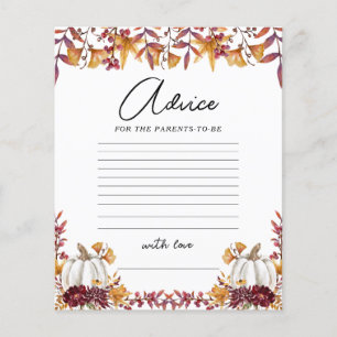 Papier Fall in Love White Citrouille Baby shower Conseils
