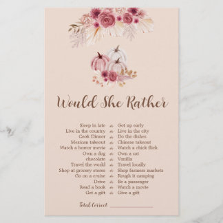 Papier Fall In love Would She Rather Bridal Shower Game