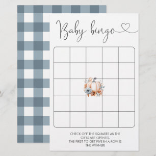 Papier Fall Little Citrouille Baby shower de garçon Bingo