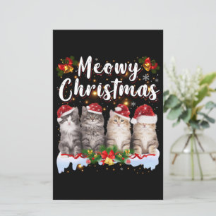 Papier Famille Cat Meowy Correspondant Pajamas de Noël Pè