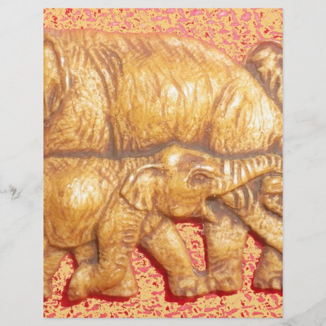 Papier Famille d'éléphants colorés cool (Devant)