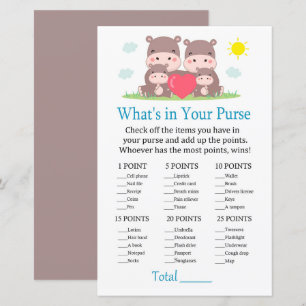 Papier Famille Hippo Qu'y a-t-il dans votre sac à main