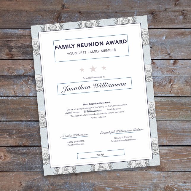 Papier Family Reunion Plus Jeune Prix Blue Crest (Créateur téléchargé)