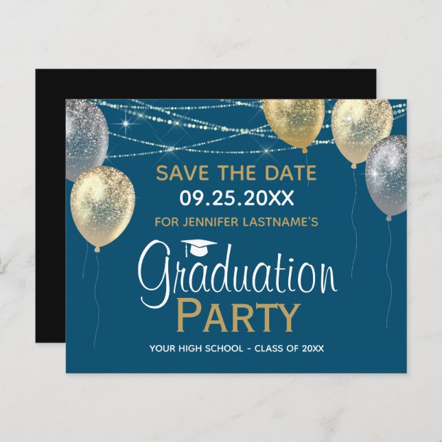 Papier Fancy Graduation Party Enregistrer la date Invitat (Devant / Derrière)
