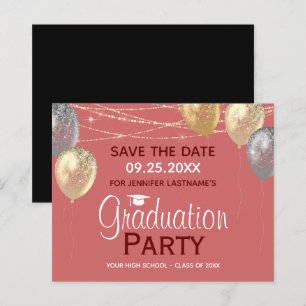 Papier Fancy Graduation Party Enregistrer la date Invitat