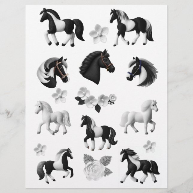 Papier Fantastic Felt Horse & Flower Illustrations (Devant)