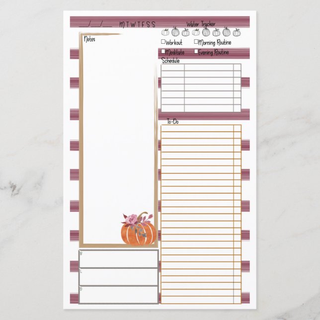 Papier Fantastique Notes d'automne Jour Viewer Planner In (Devant)