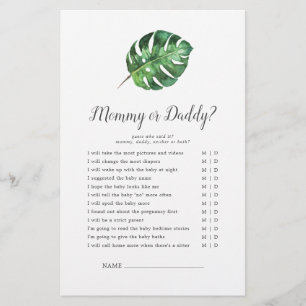 Papier Far Tropical Palm maman ou papa jeu