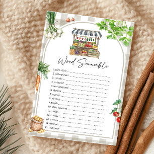 Papier Farmers Market Localement Cultivé Word Scramble Je