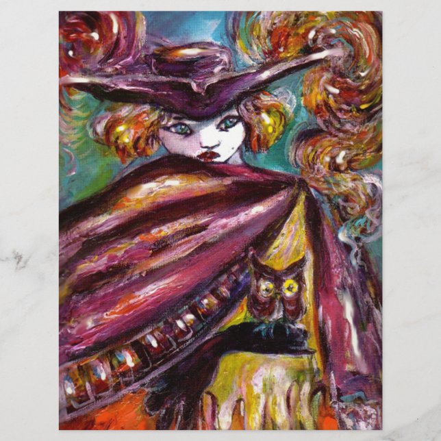 Papier FAUST / Masque mystérieux avec tricorne et hibou (Devant)