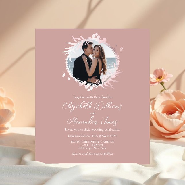Papier Faux Foil Wire Photo Budget Faire-part de mariage (Créateur téléchargé)