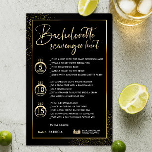 Papier Faux Gold Frame Bachelorette Scavenger Chasse