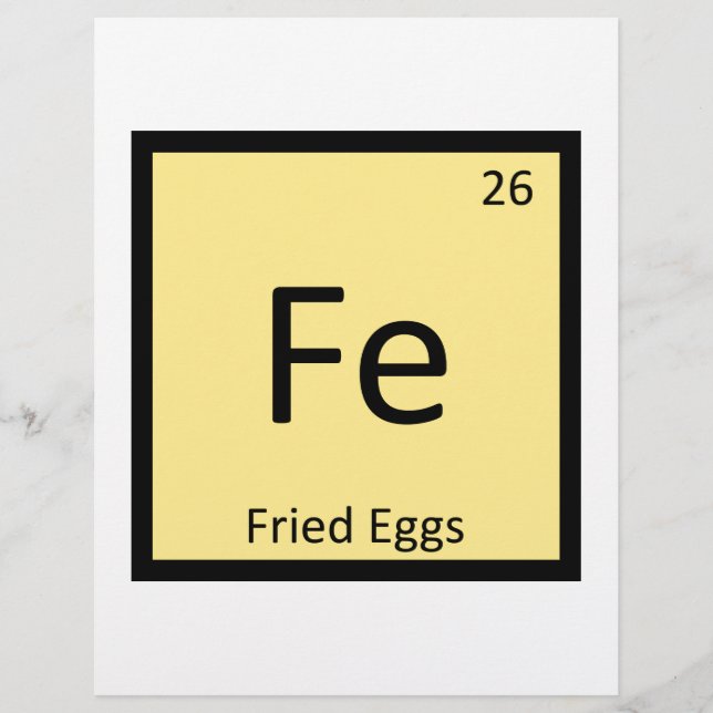 Papier Fe - Chimie des œufs frits Symbole du tableau péri (Devant)