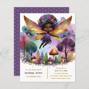 Papier Fée noire Anniversaire Fairycore Purple Gold