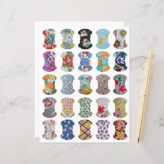 Papier Feed Sack Whale Tail Journal Tabs Clipart Sheet