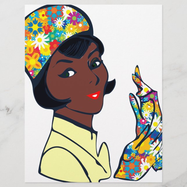 Papier femme mod noire (Devant)