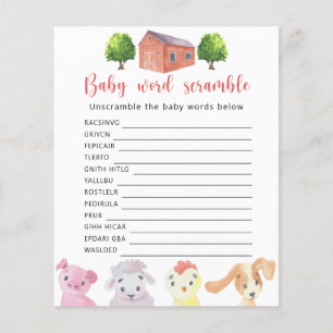 Papier Ferme - Bébé Mot Jeu Scramble