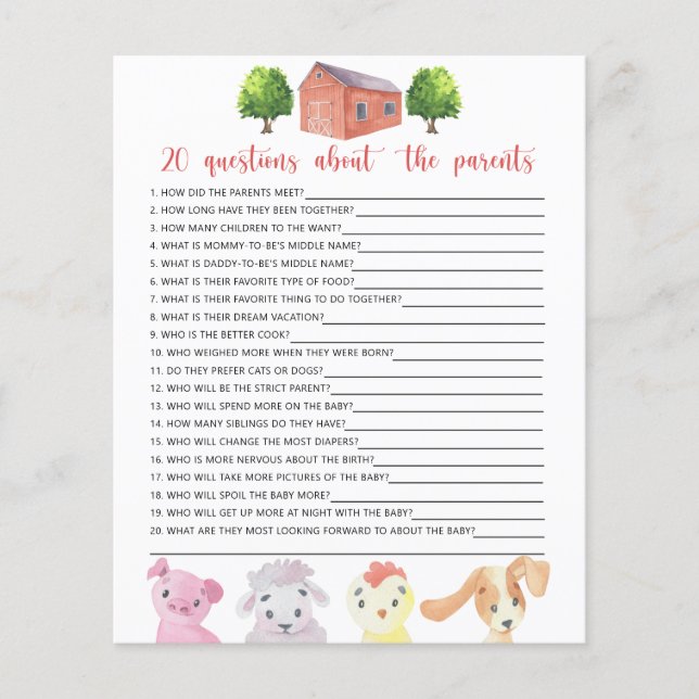 Papier Ferme - Jeux - 20 questions sur les parents (Devant)