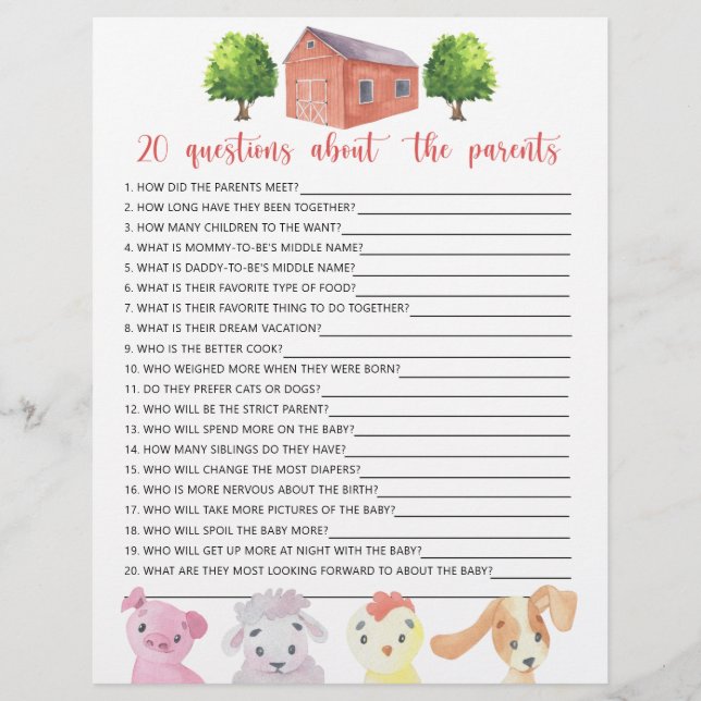 Papier Ferme - Jeux - 20 questions sur les parents (Devant)