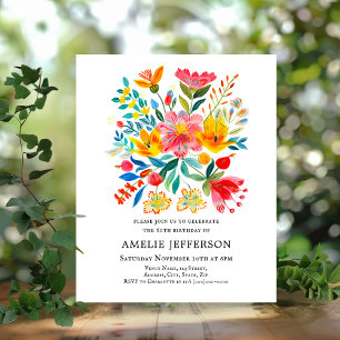Papier Festival Floral Budget Mexicain Invitation Anniver