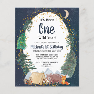 Papier Fête d'anniversaire des animaux de la forêt sauvag