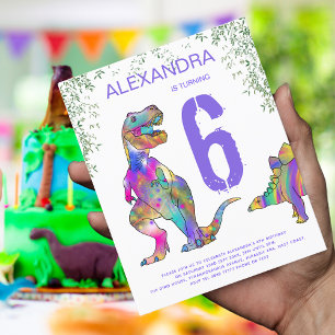 Papier Fête d'anniversaire des Dinosaur Girls 6 ans Budge