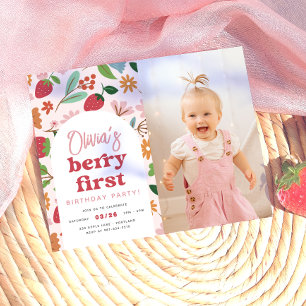 Papier Fête d'anniversaire Photo Premier Budget Fraise Ba