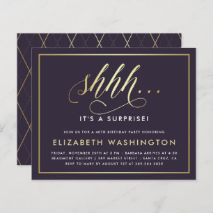 Papier Fête d'anniversaire surprise Budget Or et Violet