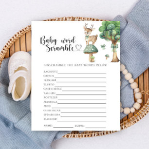 Papier Fête de bébé cerf - Jeu de mots mêlés pour bébé