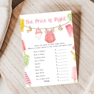 Papier Fête de Bébé Fille Popsicle Le Prix est Juste Jeu