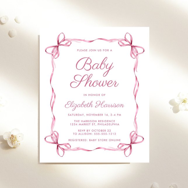 Papier Fête de bébé fille rose Coquette Budget (Créateur téléchargé)
