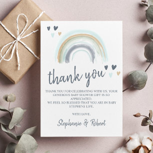 Papier Fête de bébé Oh Baby Shower Bleu Boho Arc-en-ciel