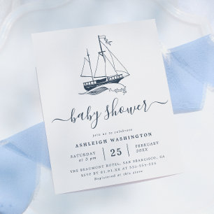 Papier Fête de bébé thème Marin Vintage Navy Budget